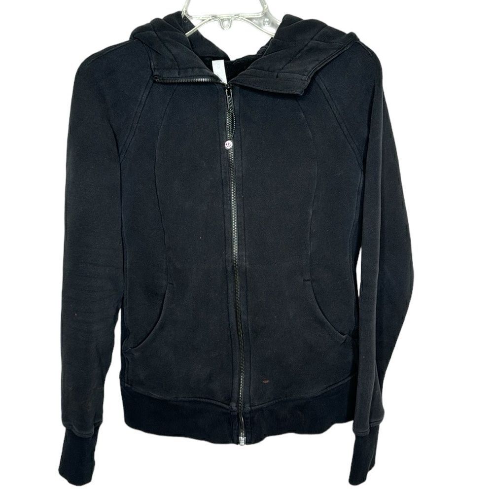 Lululemon Black Full Zip Scuba Hooded Sweatshirt. Size 8.